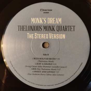 2LP The Thelonious Monk Quartet: Monk's Dream LTD