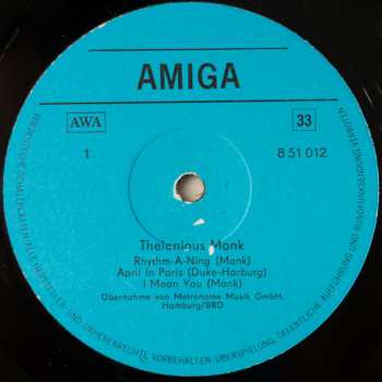 LP Thelonious Monk: Thelonious Monk