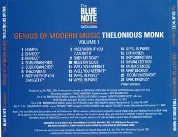 CD Thelonious Monk: Genius Of Modern Music Volume 1