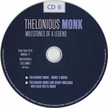 10CD/Zestaw pudełkowy Thelonious Monk: Milestones Of A Legend