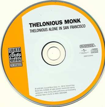 CD Thelonious Monk: Thelonious Alone In San Francisco