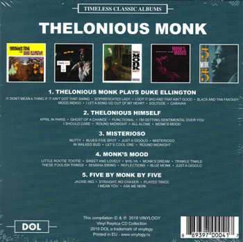 5CD/Zestaw pudełkowy Thelonious Monk: Timeless Classic Albums