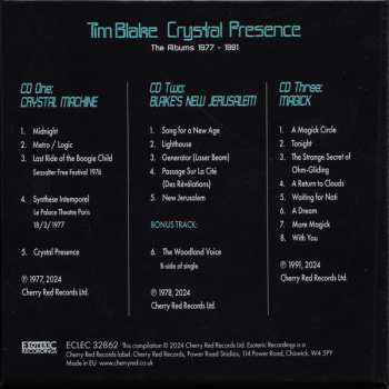 3CD/Zestaw pudełkowy Tim Blake: Crystal Presence (The Albums 1977 - 1991)