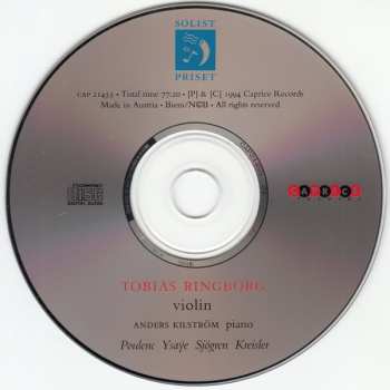 CD Francis Poulenc: Tobias Ringborg Violin
