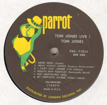 LP Tom Jones: Tom Jones Live! At The Talk Of The Town