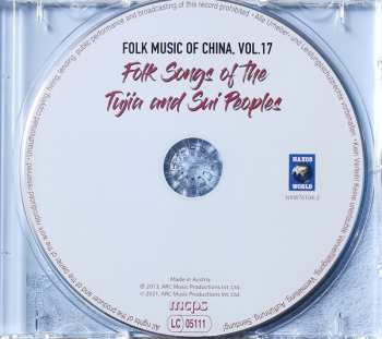 CD Tujia: Folk Songs Of The Tujia And Sui Peoples
