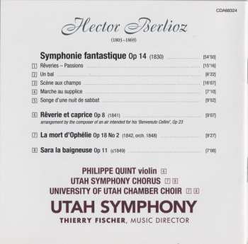CD Hector Berlioz: Symphonie Fantastique / Rêverie Et Caprice / La Mort D'Ophélie / Sara La Baigneuse