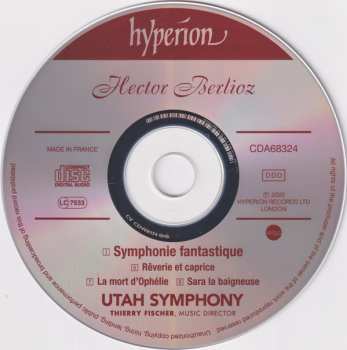 CD Hector Berlioz: Symphonie Fantastique / Rêverie Et Caprice / La Mort D'Ophélie / Sara La Baigneuse