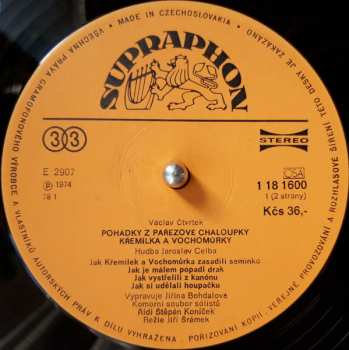 LP Václav Čtvrtek: Pohádky Z Pařezové Chaloupky Křemílka a Vochomůrky