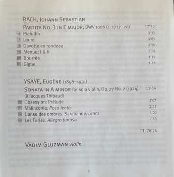 SACD Vadim Gluzman: Par.ti.ta - Bach - Ysaÿe - Auerbach