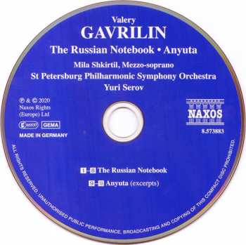 CD Валерий Гаврилин: The Russian Notebook • Anyuta