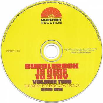 3CD/Zestaw pudełkowy Various: Bubblerock Is Here To Stay Volume Two - The British Pop Explosion 1970-73