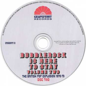 3CD/Zestaw pudełkowy Various: Bubblerock Is Here To Stay Volume Two - The British Pop Explosion 1970-73