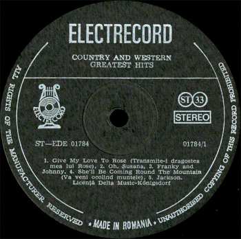 LP Various: Country & Western Greatest Hits I