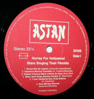 LP Various: Hurray For Hollywood - Stars Singing Their Filmhits