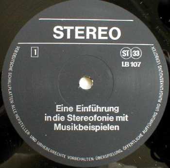 LP Various: Klangerlebnis Stereofonie Eine Einführungs-und Testplatte