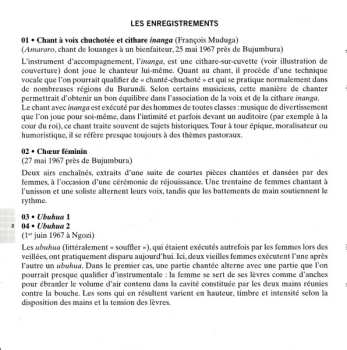 CD Various: Burundi Musiques Traditionnelles = Burundi Traditional Music