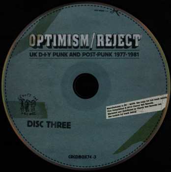4CD/Zestaw pudełkowy Various: Optimism / Reject (UK D-I-Y Punk and Post-Punk 1977-1981) DLX