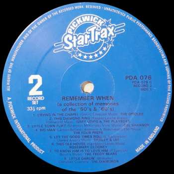 2LP Various: Remember When... (A Collection Of Memories From The 50's And 60's)
