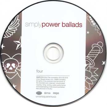 4CD/Zestaw pudełkowy Various: Simply Power Ballads (4 CDs Of Modern And Classic Power Ballads)