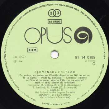 LP Various: Slovenský Folklór