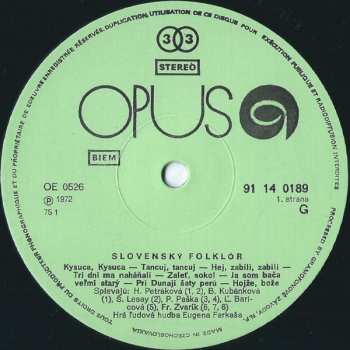 LP Various: Slovenský Folklór