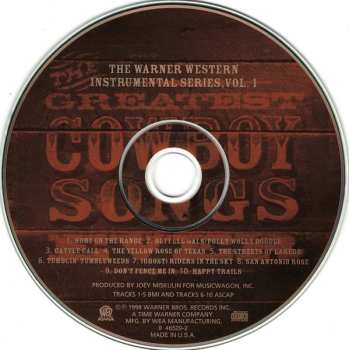 CD Various: The Warner Western Instrumental Series Vol. 1 - The Greatest Cowboy Songs Ever