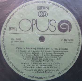 4LP/Zestaw pudełkowy Various: Výber Z Literárnej Čítanky Pre II. Ročník Gymnázií