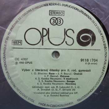 4LP/Zestaw pudełkowy Various: Výber Z Literárnej Čítanky Pre II. Ročník Gymnázií