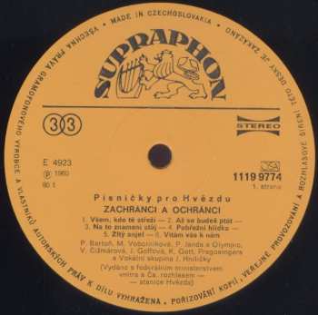 LP Various: Zachránci A Ochránci (Písničky Pro Hvězdu)
