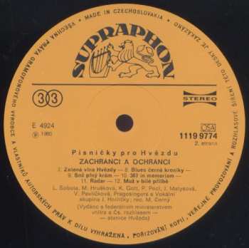 LP Various: Zachránci A Ochránci (Písničky Pro Hvězdu)