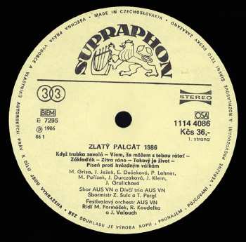 LP Various: Zlatý Palcát '86