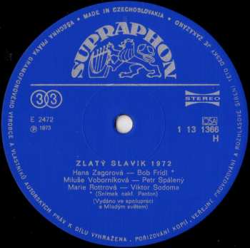 LP Various: Zlatý Slavík 1972