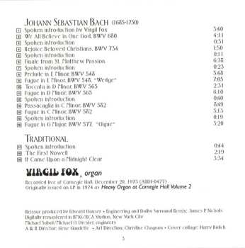 CD Virgil Fox: Heavy Organ At Carnegie Hall, - The Legendary 1973 Concert