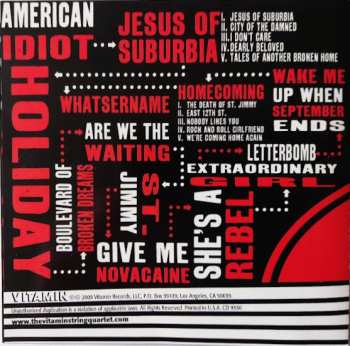 CD The Vitamin String Quartet: Vitamin String Quartet Performs Green Day's American Idiot