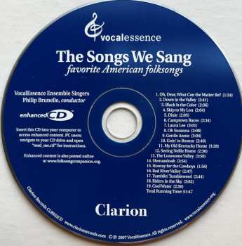 CD VocalEssence Ensemble Singers: The Songs We Sang (Favorite American Folksongs)