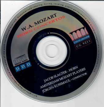 CD Wolfgang Amadeus Mozart: Horn Concertos