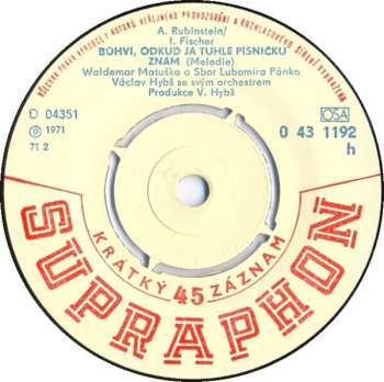 SP Waldemar Matuška: Bůhví, Odkud Já Tuhle Písničku Znám / Harfa