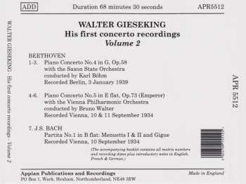 CD Walter Gieseking: His First Concerto Recordings Volume 2