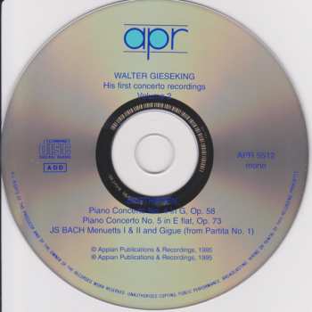 CD Walter Gieseking: His First Concerto Recordings Volume 2