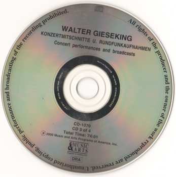 4CD/Zestaw pudełkowy Walter Gieseking: Konzertmitschnitte U. Rundfunkaufnahmen / Public Performances And Broadcasts (From The Collection Of Deutsches Rundfunkarchiv)