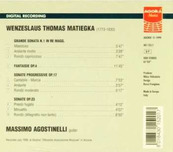 CD Wenzeslaus Matiegka: Works for Guitar 