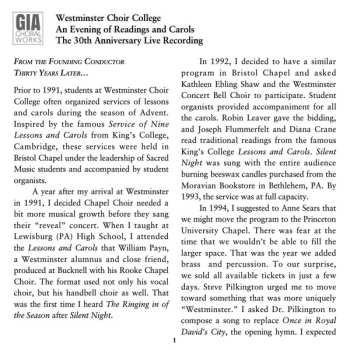 2CD Westminster Choir: An Evening Of Readings And Carols - The 30th Anniversary Live Recording