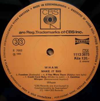 LP Wham!: Make It Big