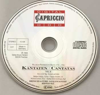 CD Wilhelm Friedemann Bach: Kantaten • Cantatas Vol. 2