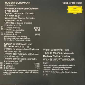 CD Robert Schumann: Klavierkonzert = Piano Concerto / Cellokonzert = Cello Concerto