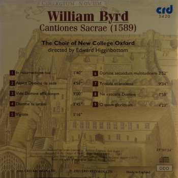 CD The New College Oxford Choir: Cantiones Sacrae (1589)
