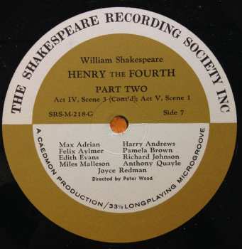 4LP/Zestaw pudełkowy William Shakespeare: Henry The Fourth Part Two