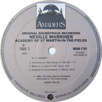 2LP Wolfgang Amadeus Mozart: Amadeus (Original Soundtrack Recording)