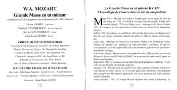 CD Wolfgang Amadeus Mozart: Grande Messe En Ut Mineur, KV 427. Complétée Avec Des Fragments Du Compositeur Par Alois Schmitt